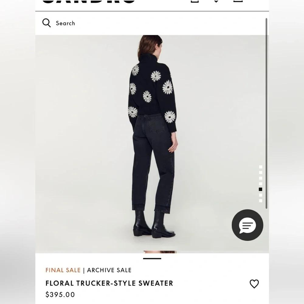 Sandro Floral Trucker-Style Sweater - Picture 3 of 9
